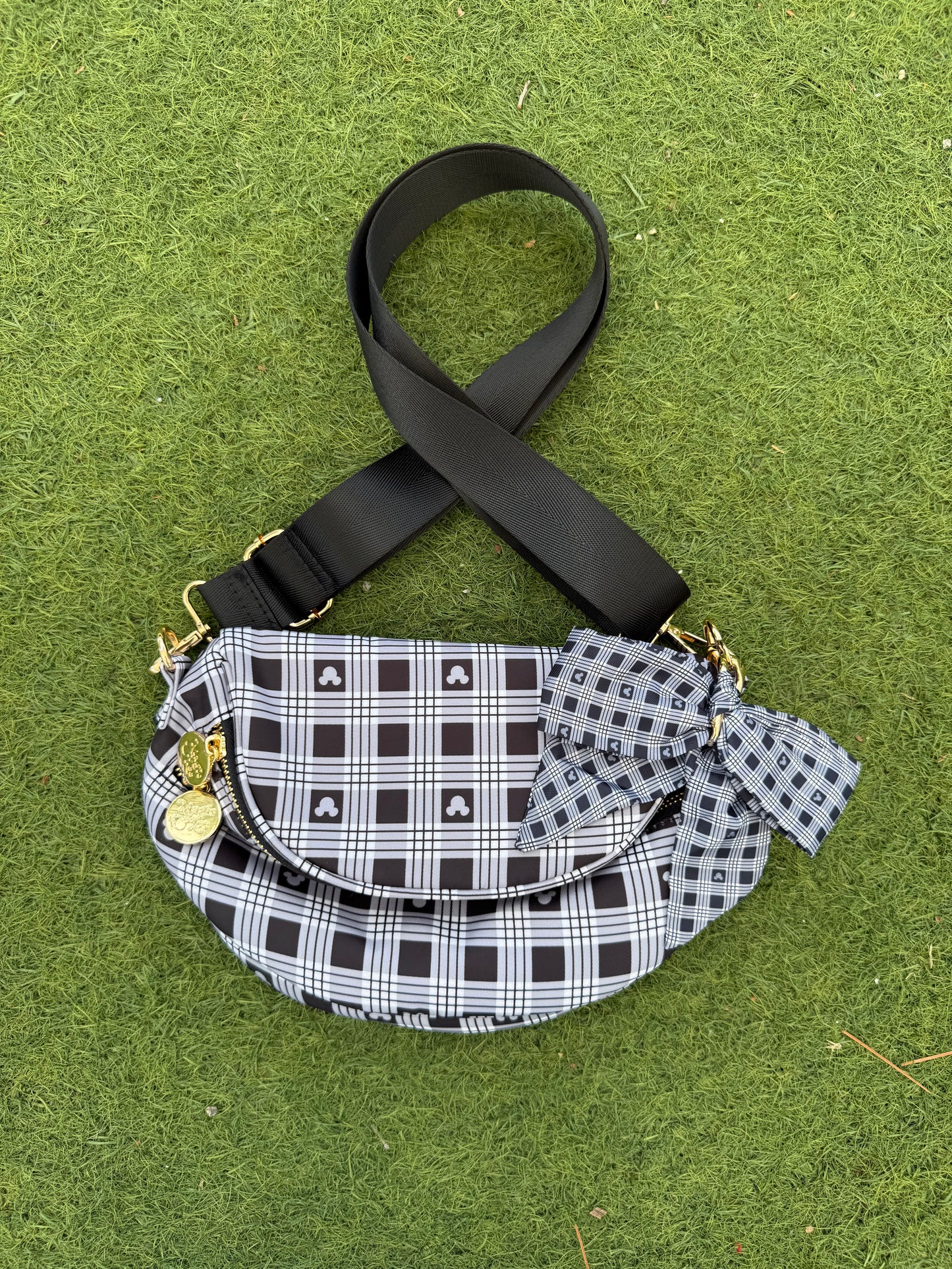 Black Plaid Crossbody