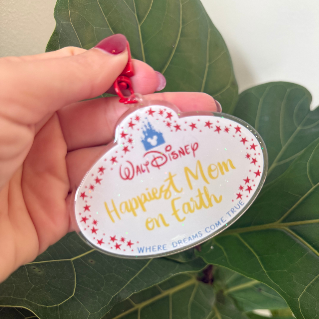 Happiest Mom on Earth Acrylic Bag Charm