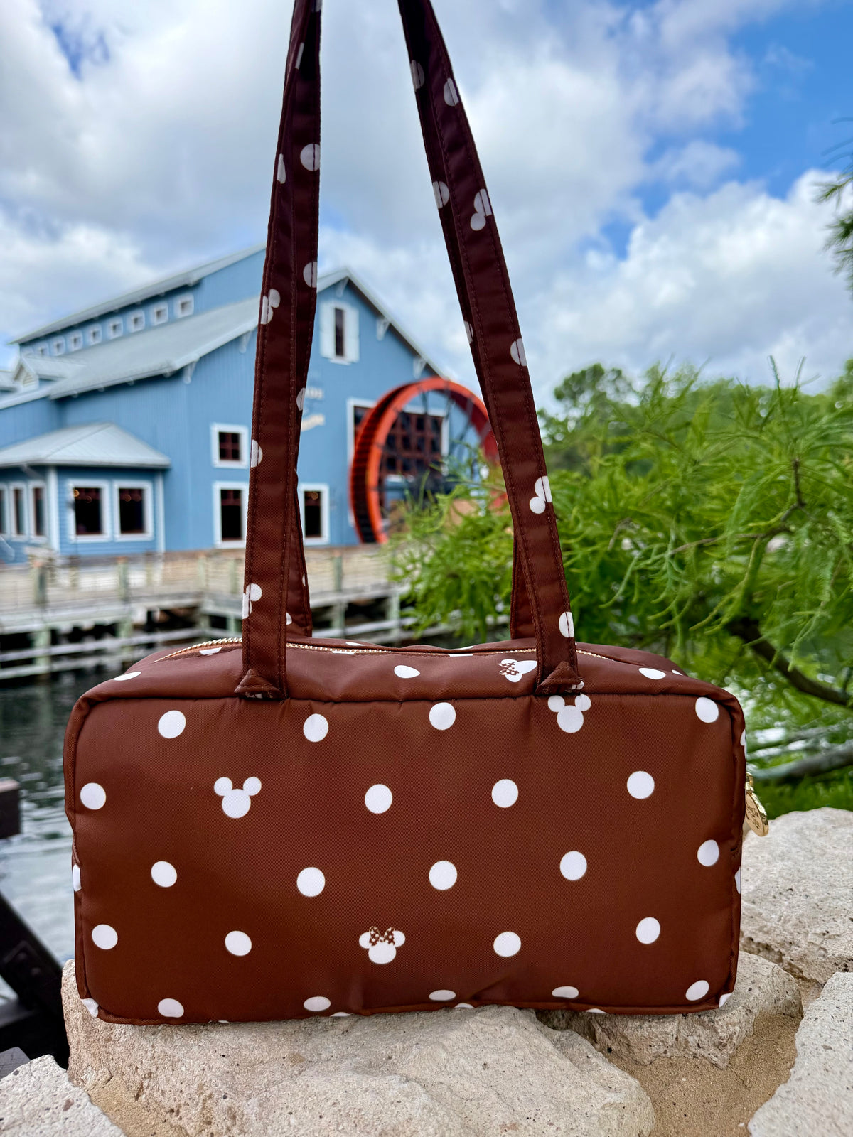 Magic Brown Polka Dot Nylong Bowler