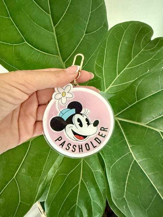 Girl Mouse Passholder Acrylic Bag Charm