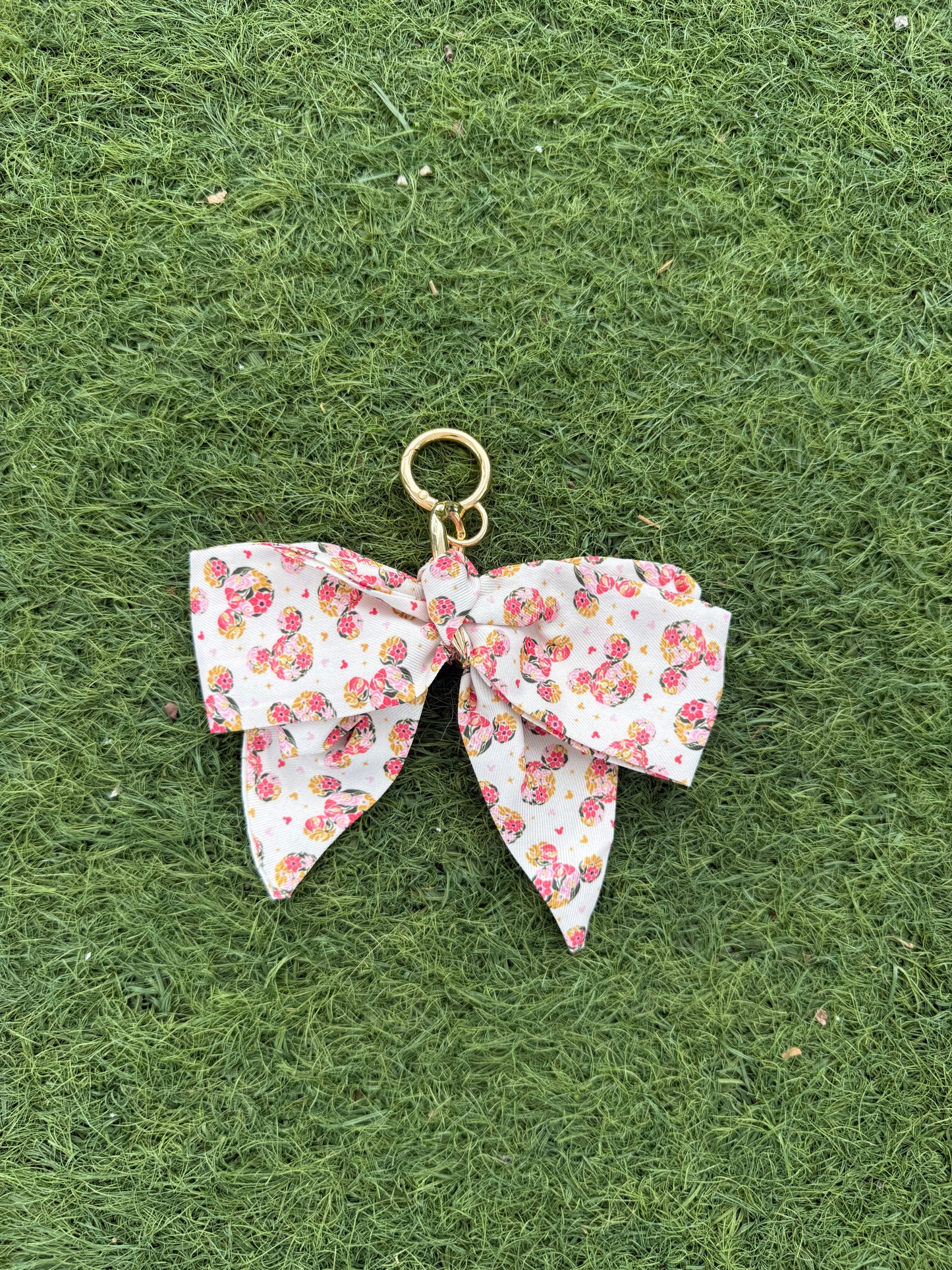 Floral Mouse Bow Bag Charm