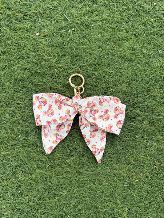 Floral Mouse Bow Bag Charm