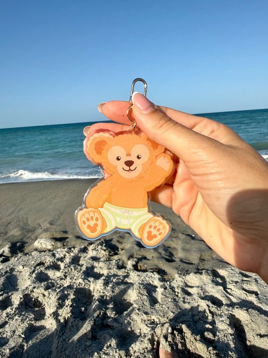 Summer Bear Acrylic Bag Charm