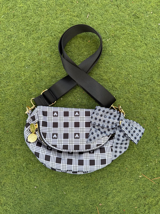 Black Plaid Crossbody