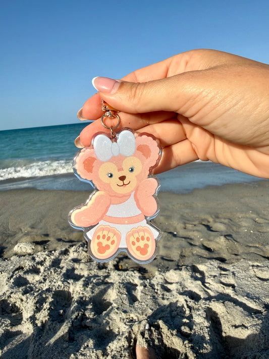 Summer Girl Bear Acrylic Bag Charm