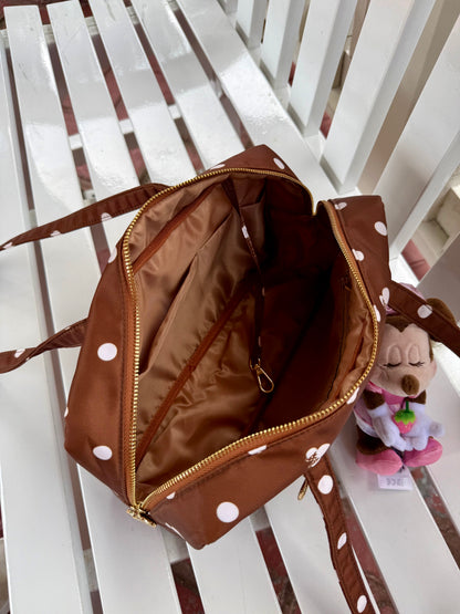 Magic Brown Polka Dot Nylong Bowler