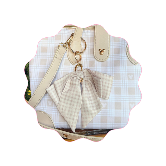 Neutral Chic Bow Bag Charm