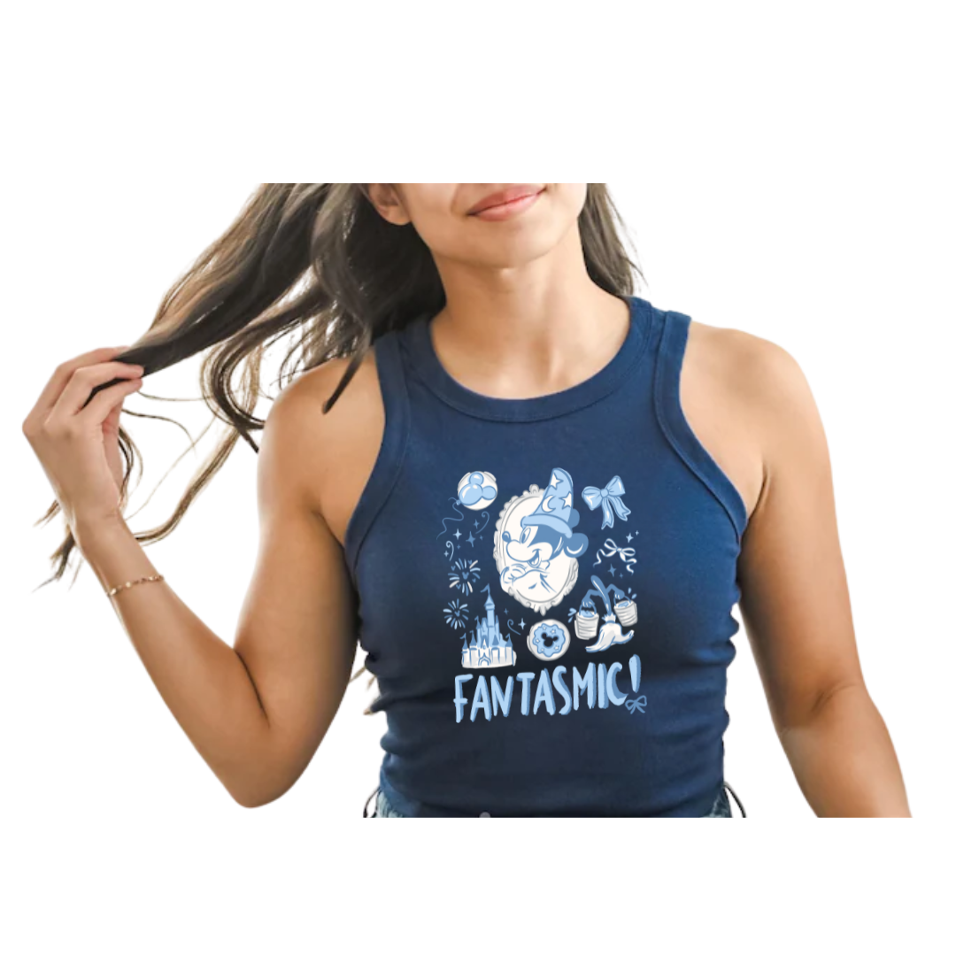 Fantas-mic Blue Crop Tank