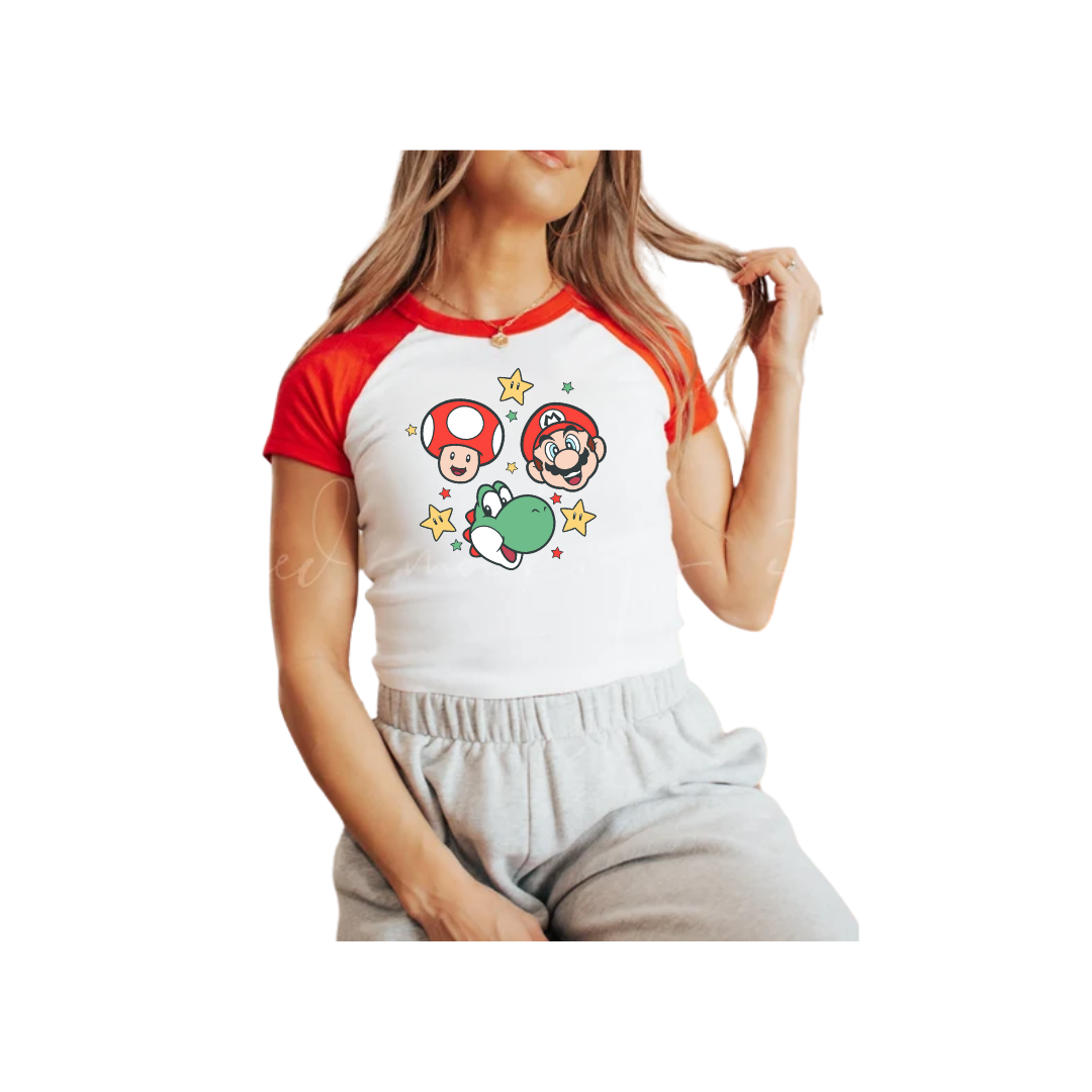 Epic Friends Adult Baby Tee-Red