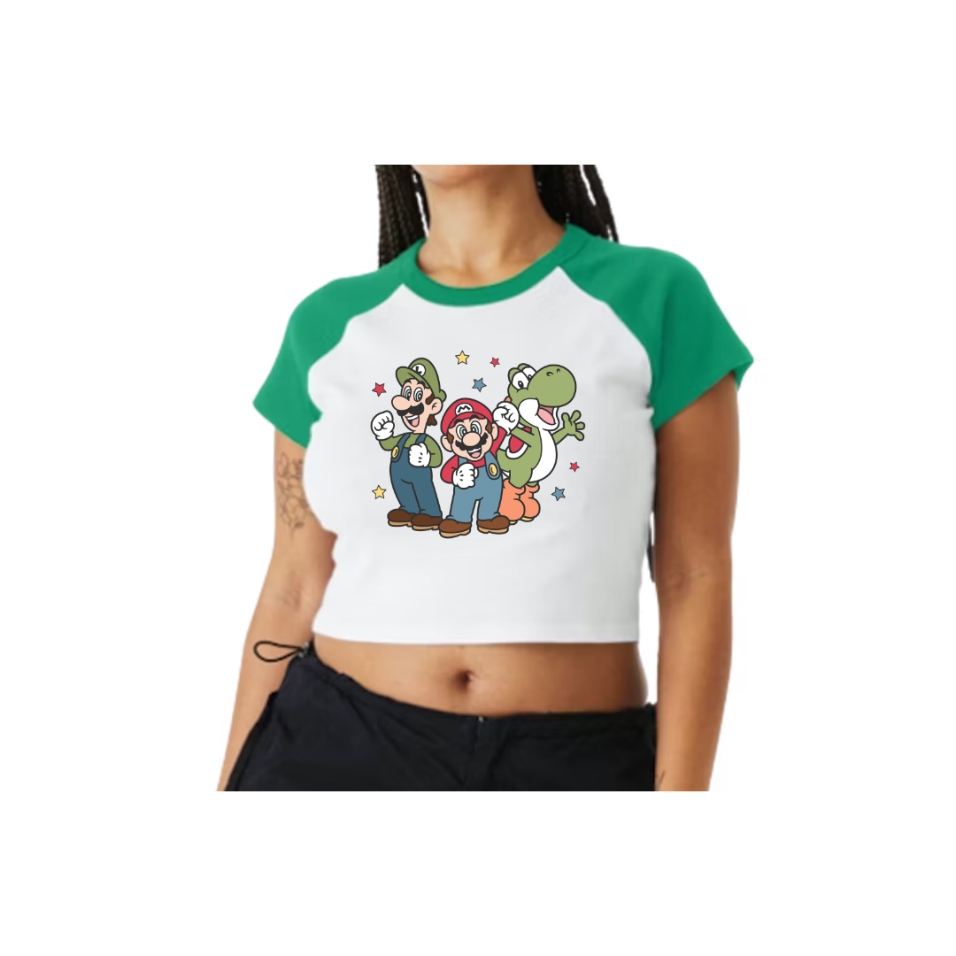 Epic Friends Adult Baby Tee-Green