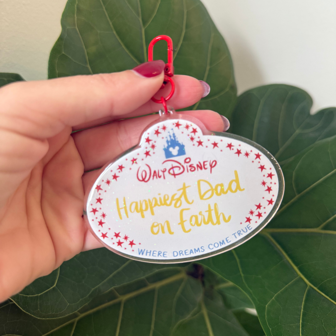 Happiest Dad on Earth Acrylic Bag Charm